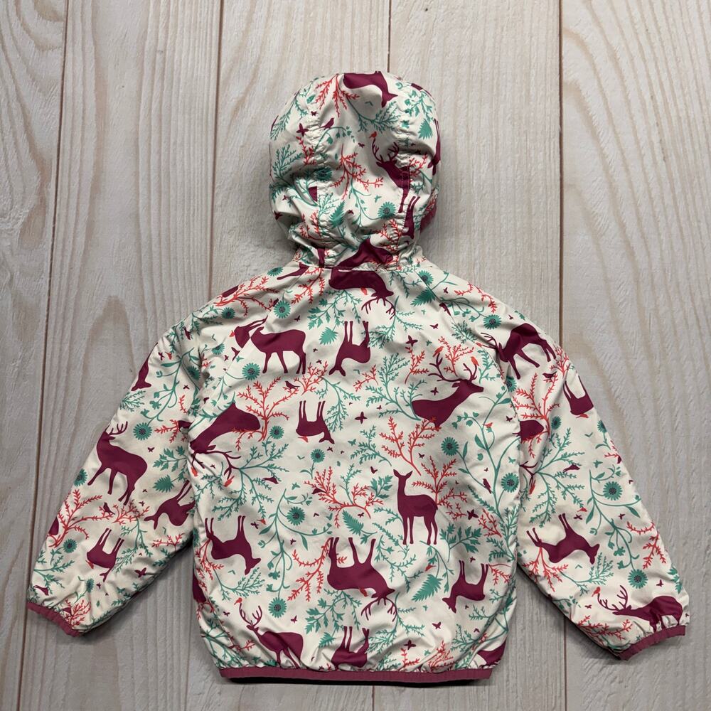 Patagonia Baby Girls Toddler 4T?? Reversible Puff-Ball Hooded Jacket Pink Deer - Picture 3 of 7